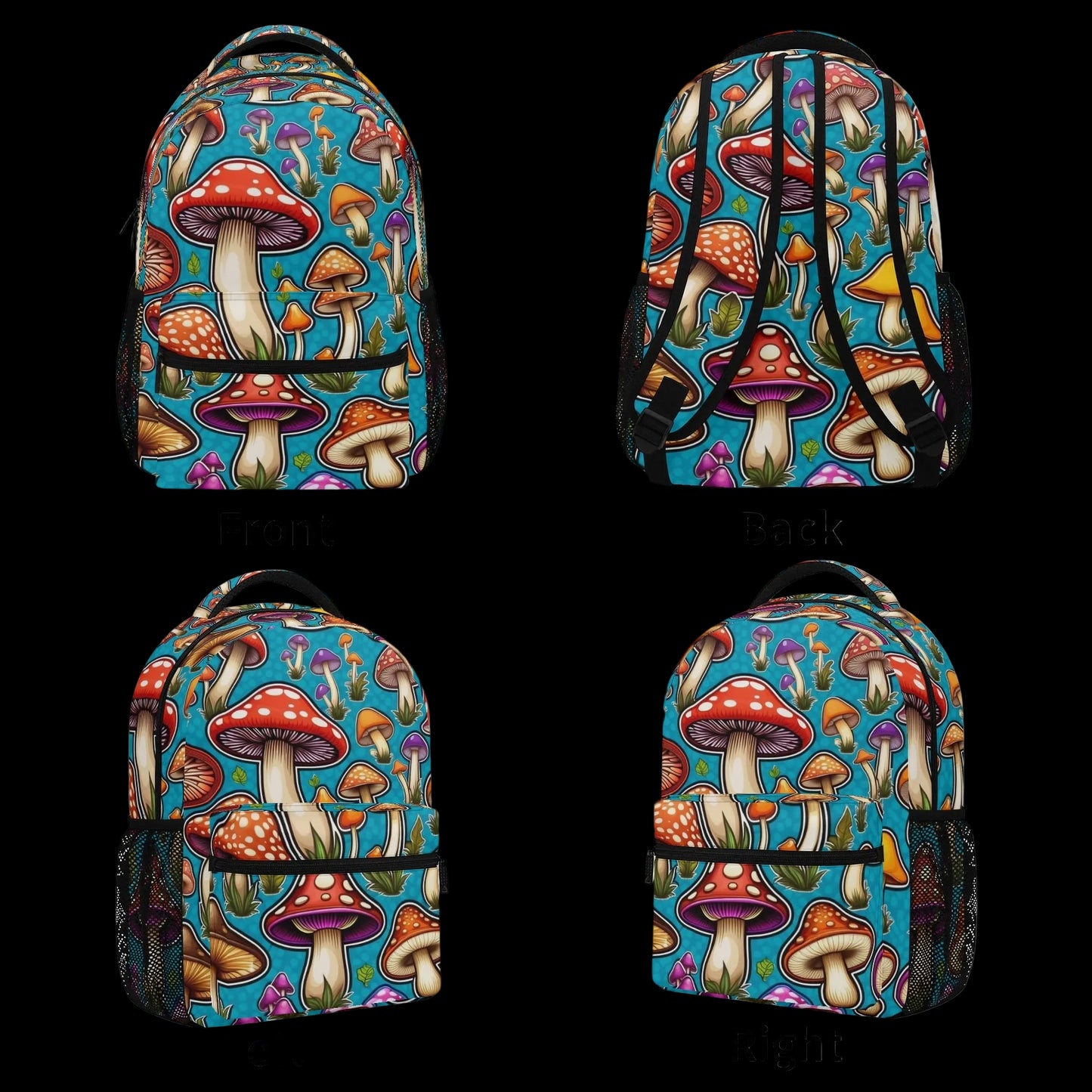 Water-resistant material detail on nature-themed utility backpack.