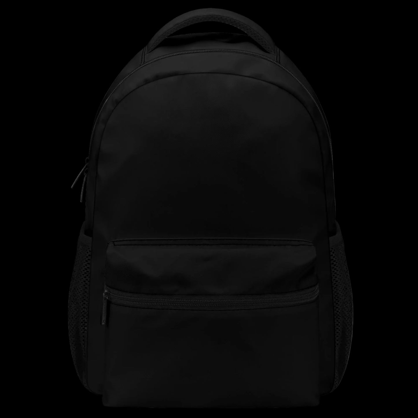 he Blank Slate Black 15-inch minimalist school backpack - Front View.
