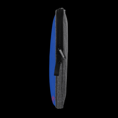 Heavy-duty snag-free zipper detail on the Blue Blank Slate Laptop Sleeve for secure, school-ready device storage.