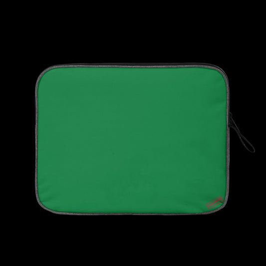 The Blank Slate Green Padded Laptop Sleeve (13" and 14" sizes) - minimalist tech protection for students and professionals.
