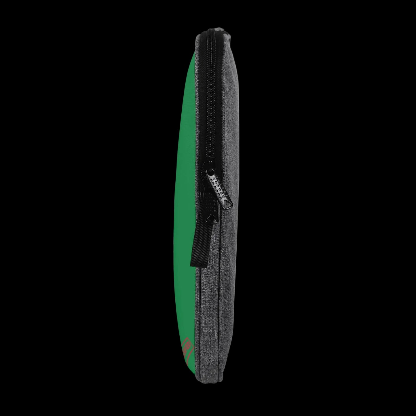 Heavy-duty snag-free zipper detail on the Green Blank Slate Laptop Sleeve for secure, school-ready device storage.