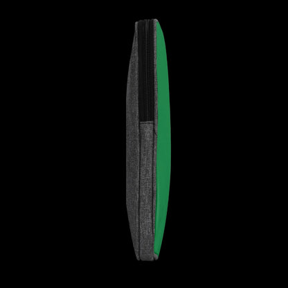 Minimalist back view of the water-resistant Green Blank Slate sleeve from the Classified Bag collection.