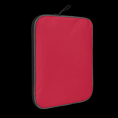 Slim-profile Red Blank Slate tech sleeve showing the impact-resistant padded edges for MacBook and iPad protection.