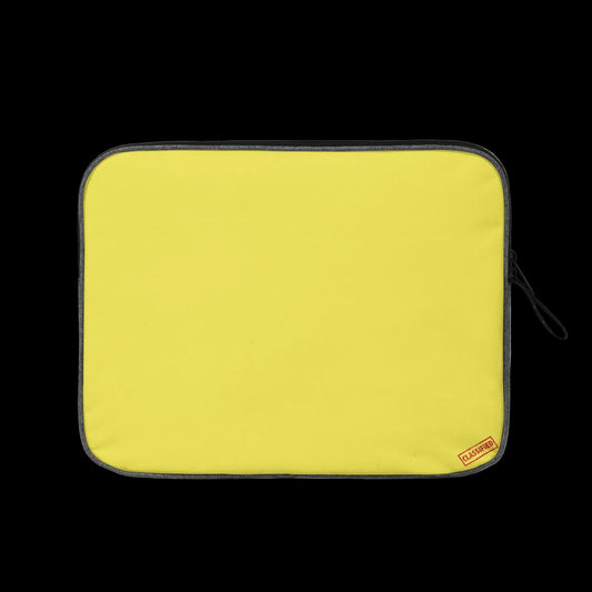 The Blank Slate Yellow Padded Laptop Sleeve (13" and 14" sizes) - minimalist tech protection for students and professionals.